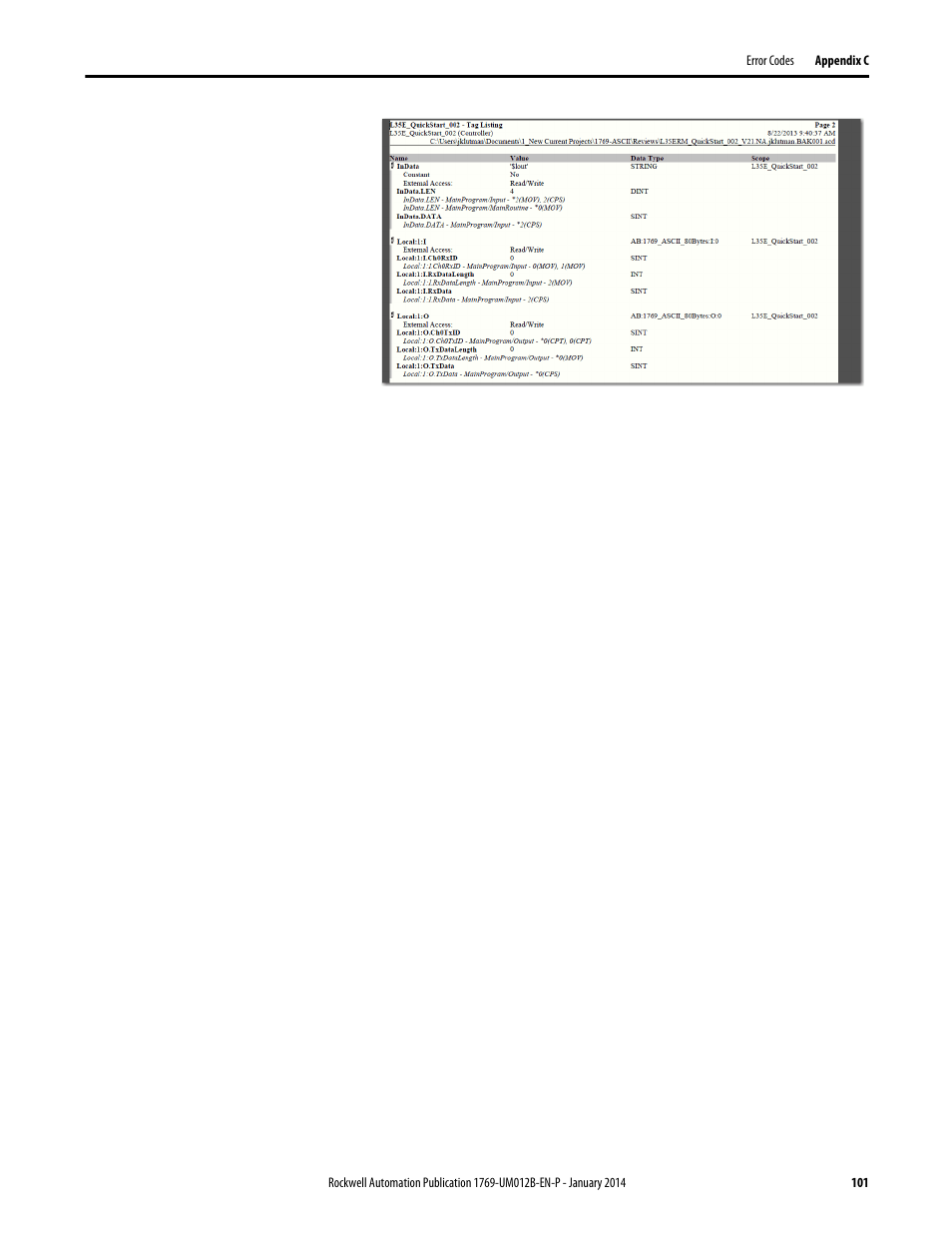 Rockwell Automation 1769-ASCII Compact I/O ASCII Module User Manual | Page 101 / 118