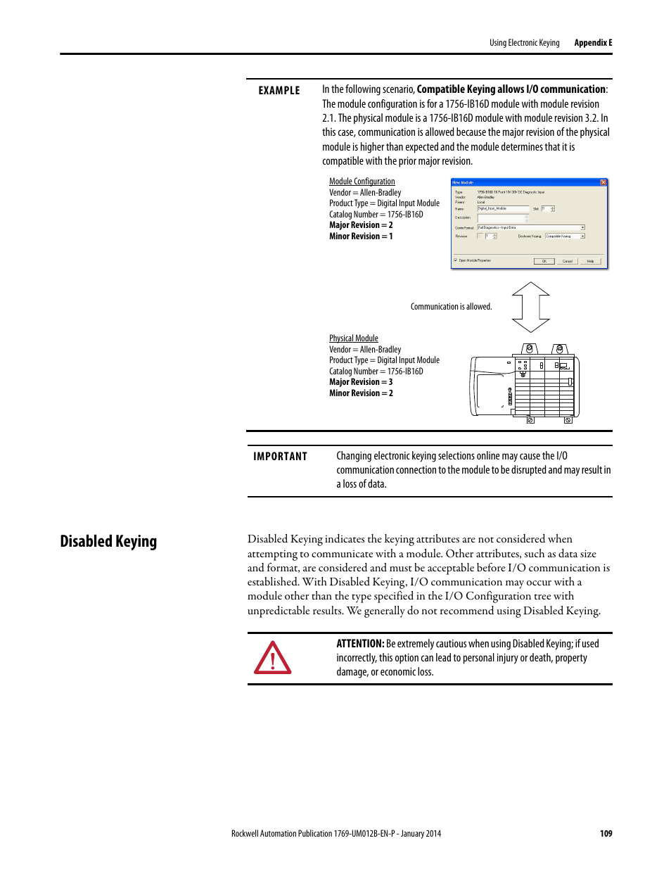 Disabled keying | Rockwell Automation 1769-ASCII Compact I/O ASCII Module User Manual | Page 109 / 118