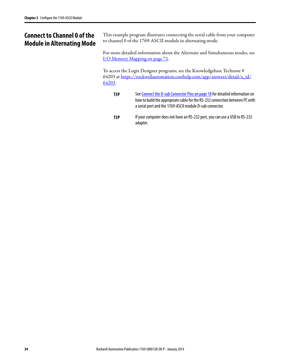 Rockwell Automation 1769-ASCII Compact I/O ASCII Module User Manual | Page 34 / 118