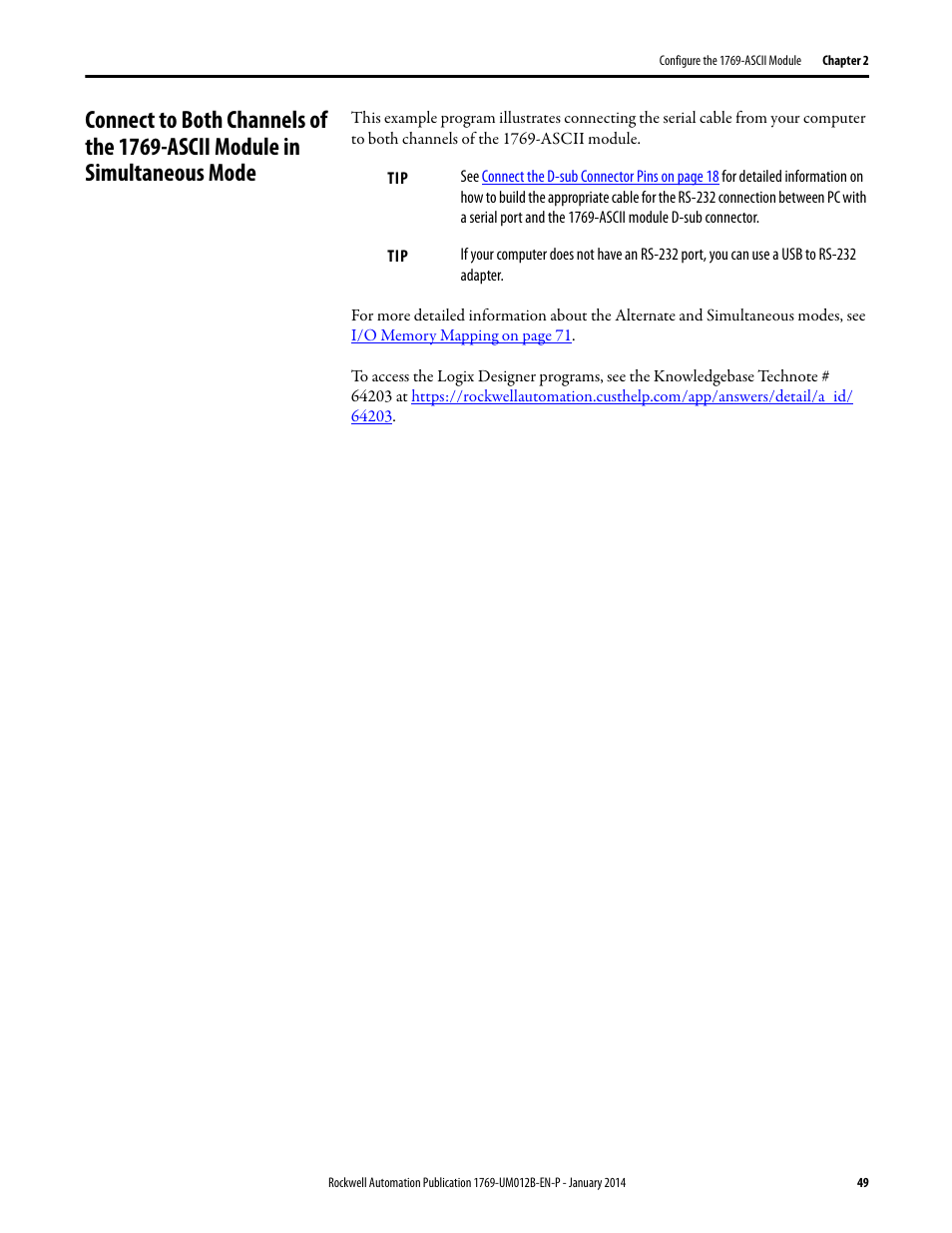 Rockwell Automation 1769-ASCII Compact I/O ASCII Module User Manual | Page 49 / 118