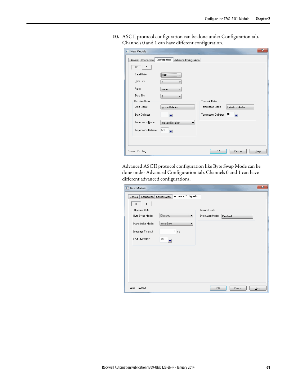 Rockwell Automation 1769-ASCII Compact I/O ASCII Module User Manual | Page 61 / 118