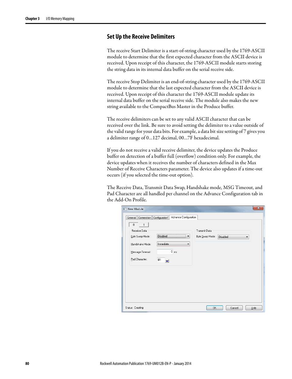 Set up the receive delimiters | Rockwell Automation 1769-ASCII Compact I/O ASCII Module User Manual | Page 80 / 118
