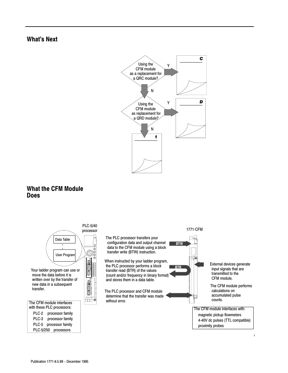 What's next, What the cfm module does, What's next what the cfm module does | Rockwell Automation 1771-CFM,D17716.5.99 CONFIGURABLE FLOWMET User Manual | Page 12 / 99