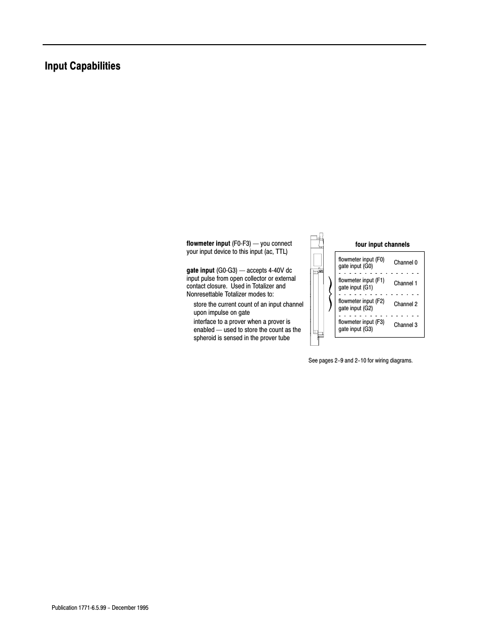 Input capabilities | Rockwell Automation 1771-CFM,D17716.5.99 CONFIGURABLE FLOWMET User Manual | Page 14 / 99