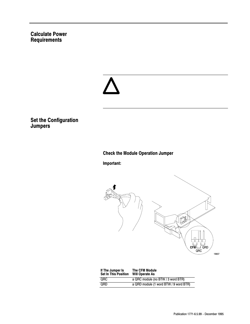 Calculate power requirements, Set the configuration jumpers | Rockwell Automation 1771-CFM,D17716.5.99 CONFIGURABLE FLOWMET User Manual | Page 21 / 99