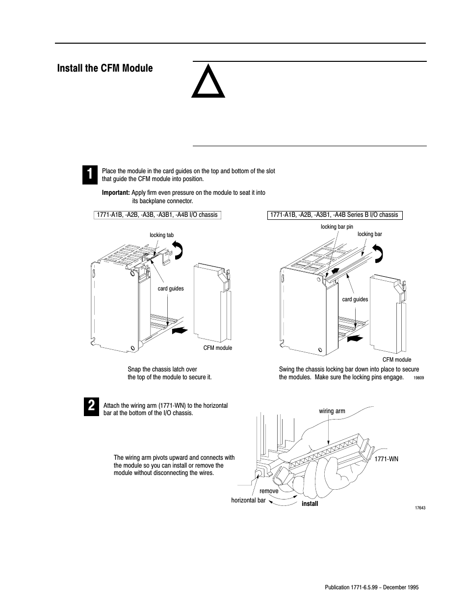 Install the cfm module | Rockwell Automation 1771-CFM,D17716.5.99 CONFIGURABLE FLOWMET User Manual | Page 25 / 99