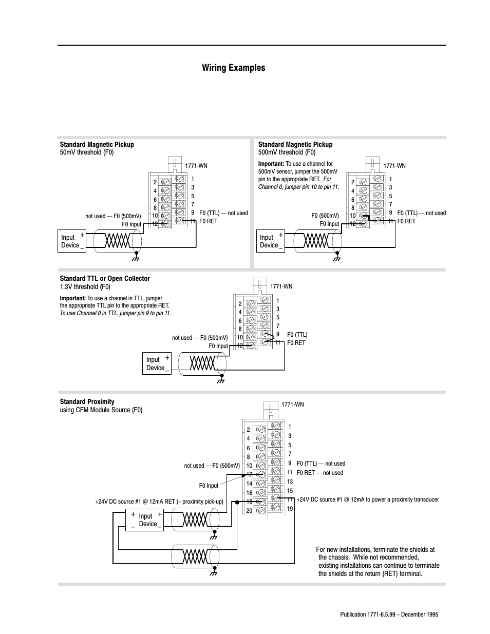 Wiring examples | Rockwell Automation 1771-CFM,D17716.5.99 CONFIGURABLE FLOWMET User Manual | Page 27 / 99