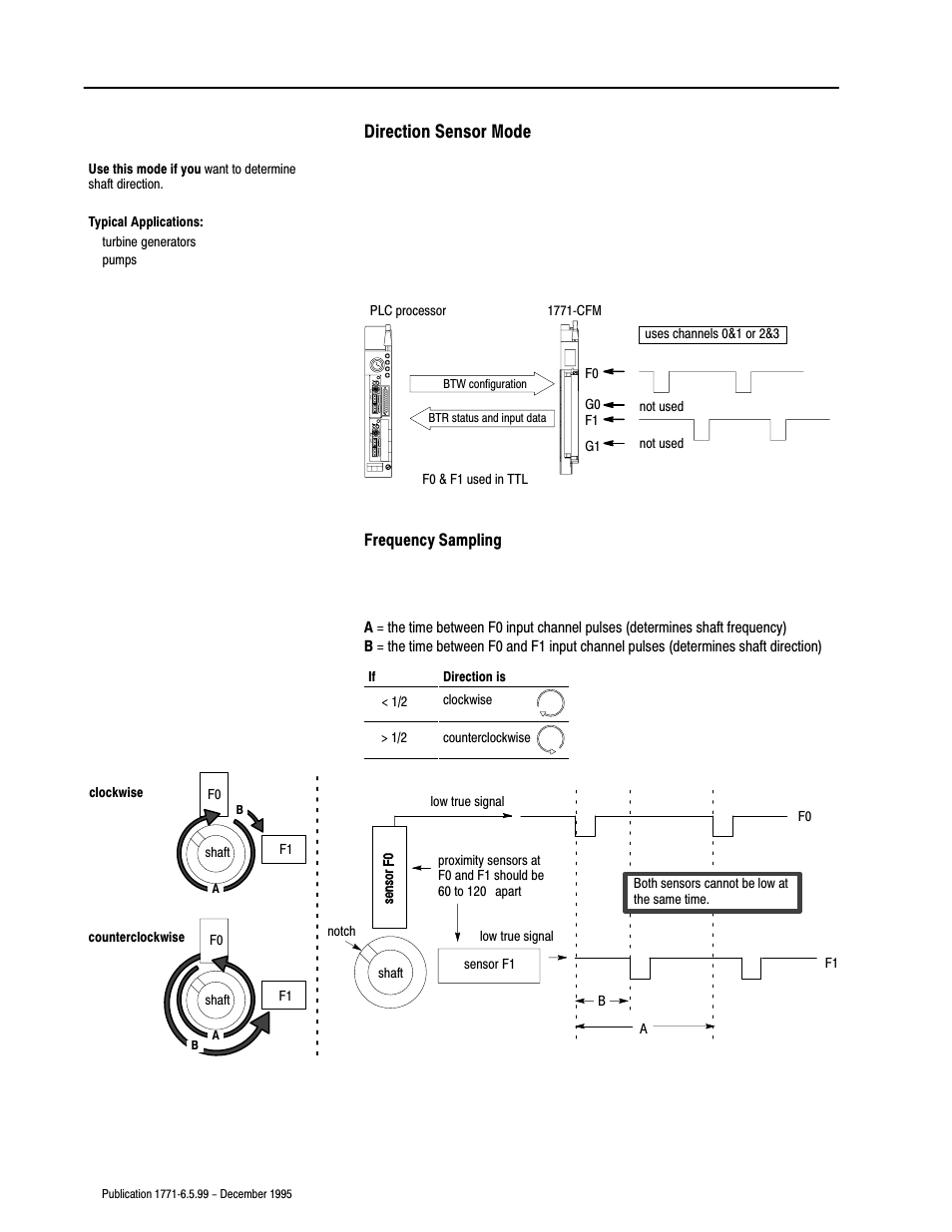 Direction sensor mode | Rockwell Automation 1771-CFM,D17716.5.99 CONFIGURABLE FLOWMET User Manual | Page 48 / 99