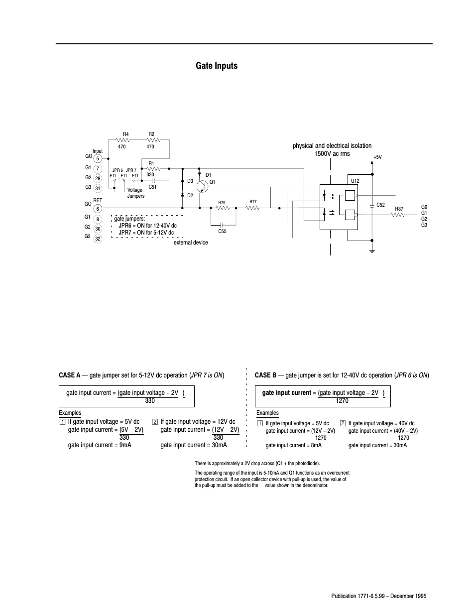 Gate inputs | Rockwell Automation 1771-CFM,D17716.5.99 CONFIGURABLE FLOWMET User Manual | Page 63 / 99