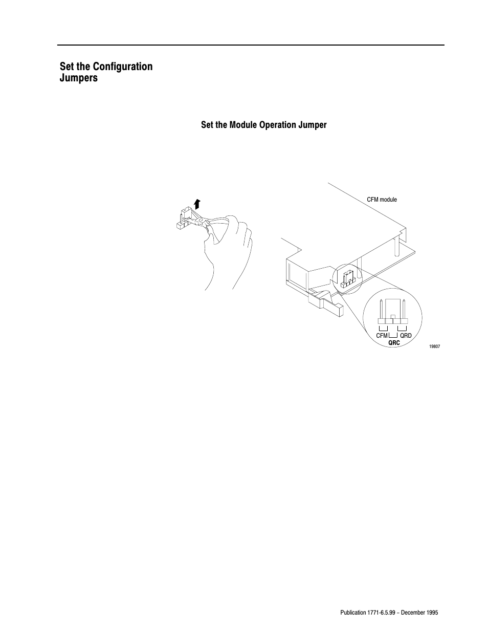 Set the configuration jumpers | Rockwell Automation 1771-CFM,D17716.5.99 CONFIGURABLE FLOWMET User Manual | Page 67 / 99