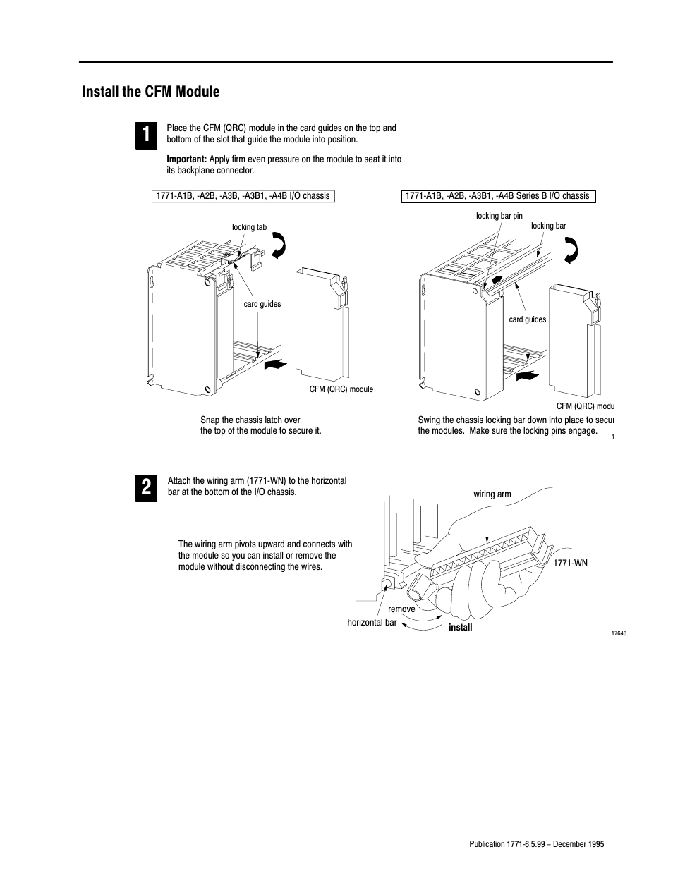 Install the cfm module | Rockwell Automation 1771-CFM,D17716.5.99 CONFIGURABLE FLOWMET User Manual | Page 69 / 99