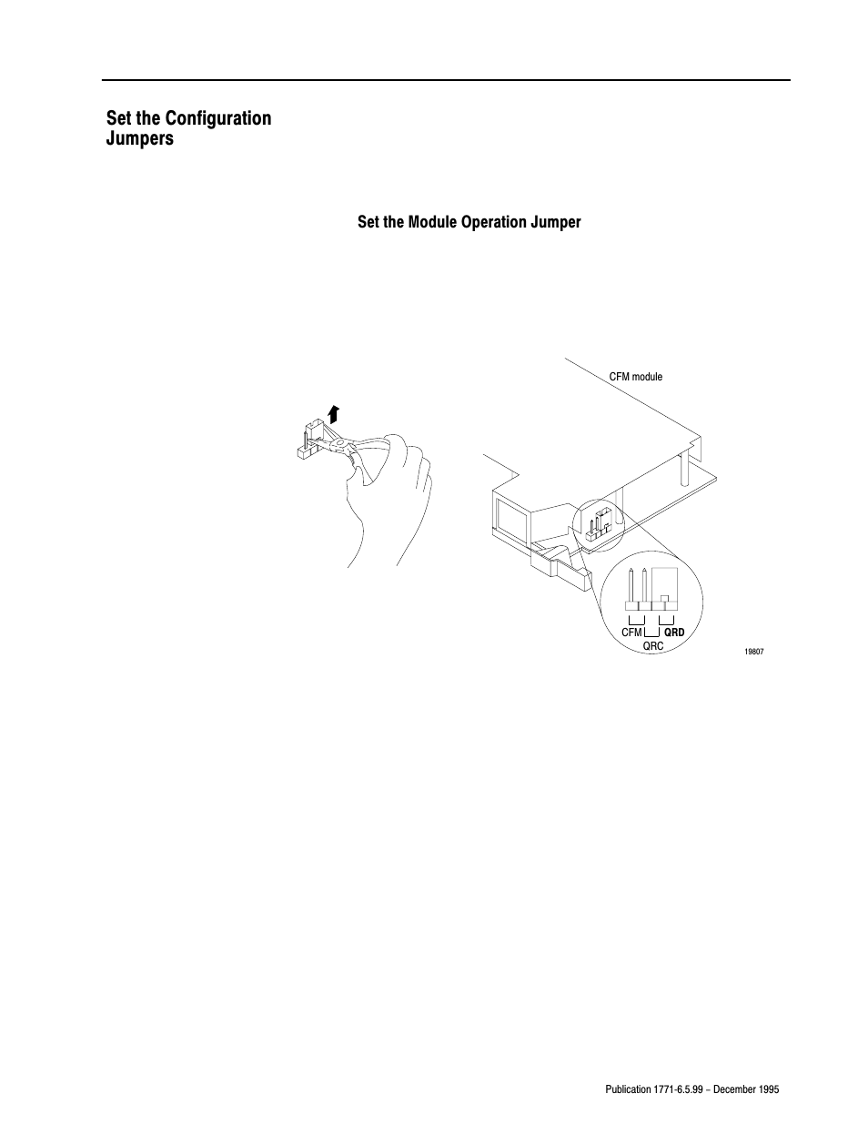 Set the configuration jumpers | Rockwell Automation 1771-CFM,D17716.5.99 CONFIGURABLE FLOWMET User Manual | Page 77 / 99