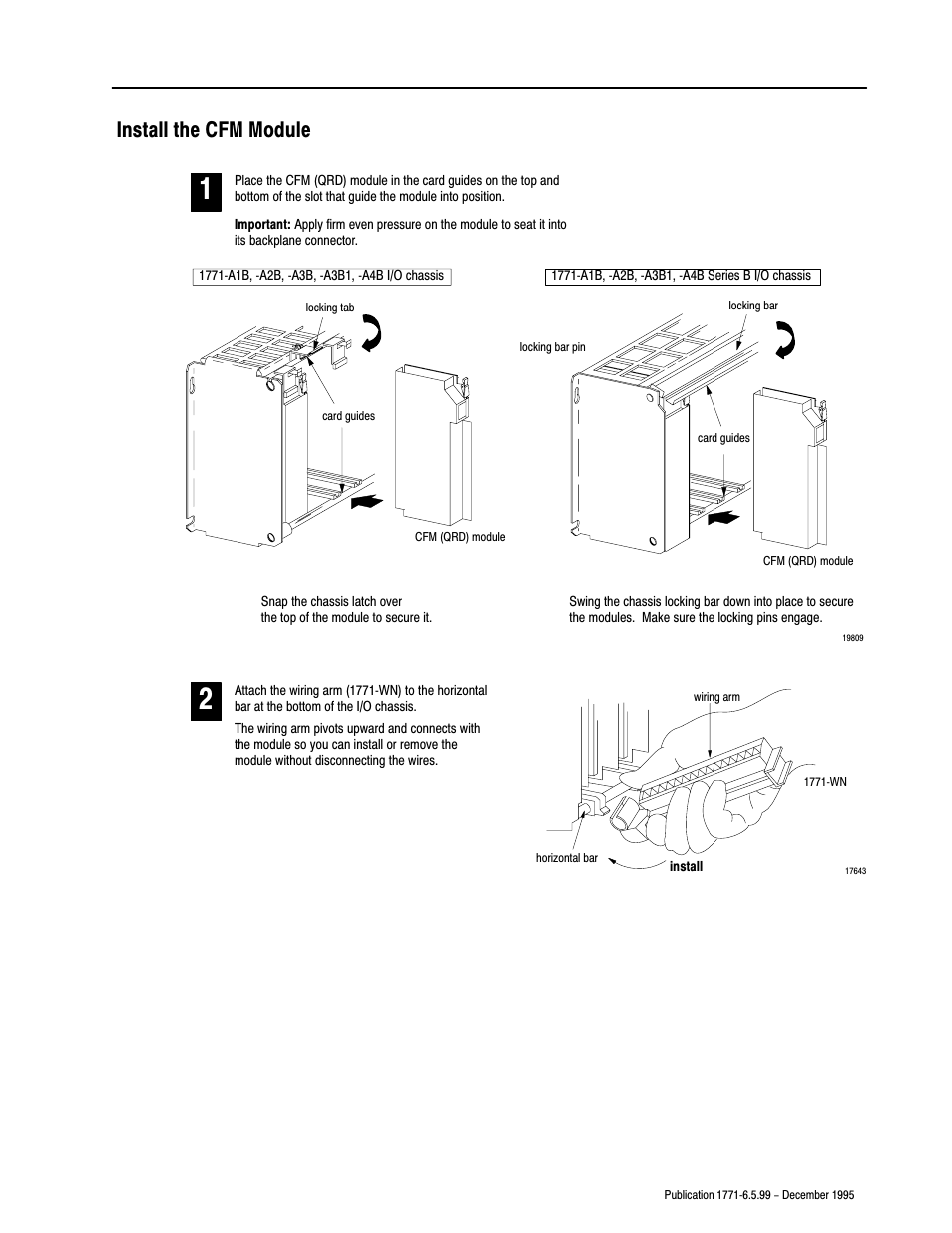 Install the cfm module | Rockwell Automation 1771-CFM,D17716.5.99 CONFIGURABLE FLOWMET User Manual | Page 79 / 99