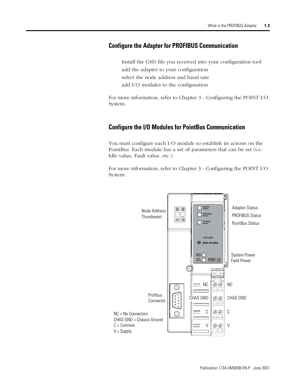 Configure the adapter for profibus communication | Rockwell Automation 1734-APB Point I/O Profibus Adapter Module User Manual | Page 13 / 88