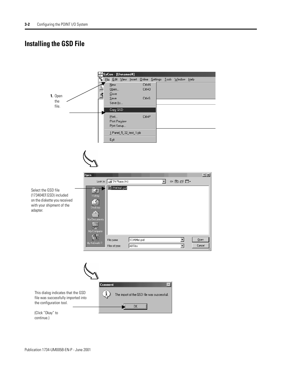 Installing the gsd file, Open the file, Installing the gsd file -2 | Rockwell Automation 1734-APB Point I/O Profibus Adapter Module User Manual | Page 26 / 88