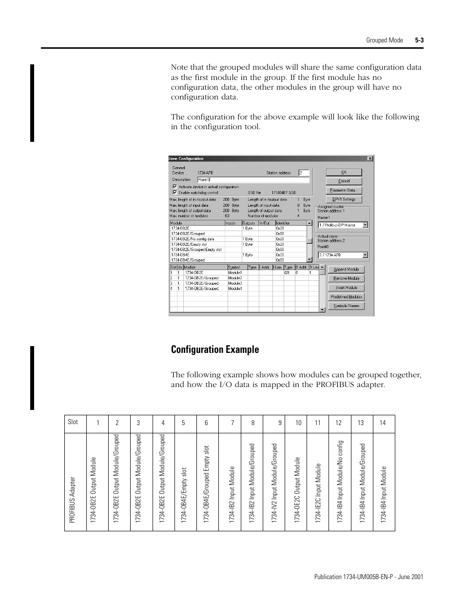 Configuration example | Rockwell Automation 1734-APB Point I/O Profibus Adapter Module User Manual | Page 57 / 88