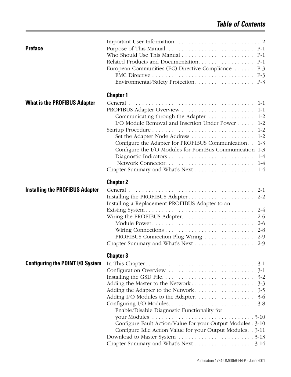 Rockwell Automation 1734-APB Point I/O Profibus Adapter Module User Manual | Page 7 / 88