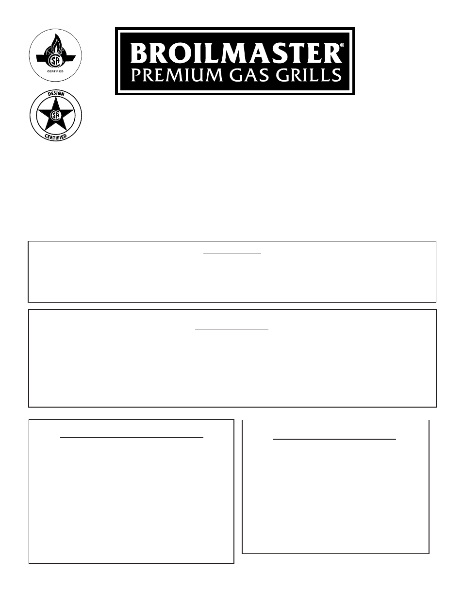 Broilmaster S5 SERIES GRILL User Manual | 20 pages