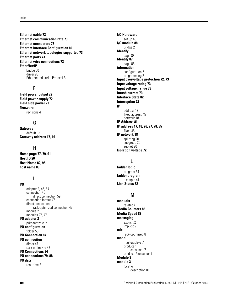 Rockwell Automation 1734-AENT, Series B POINT I/O EtherNet/IP Adapter Module User Manual User Manual | Page 114 / 118