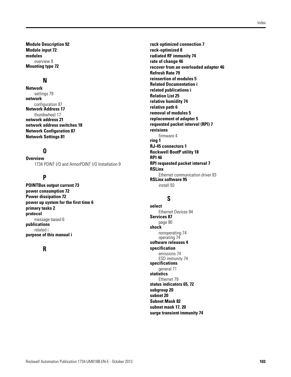 Rockwell Automation 1734-AENT, Series B POINT I/O EtherNet/IP Adapter Module User Manual User Manual | Page 115 / 118