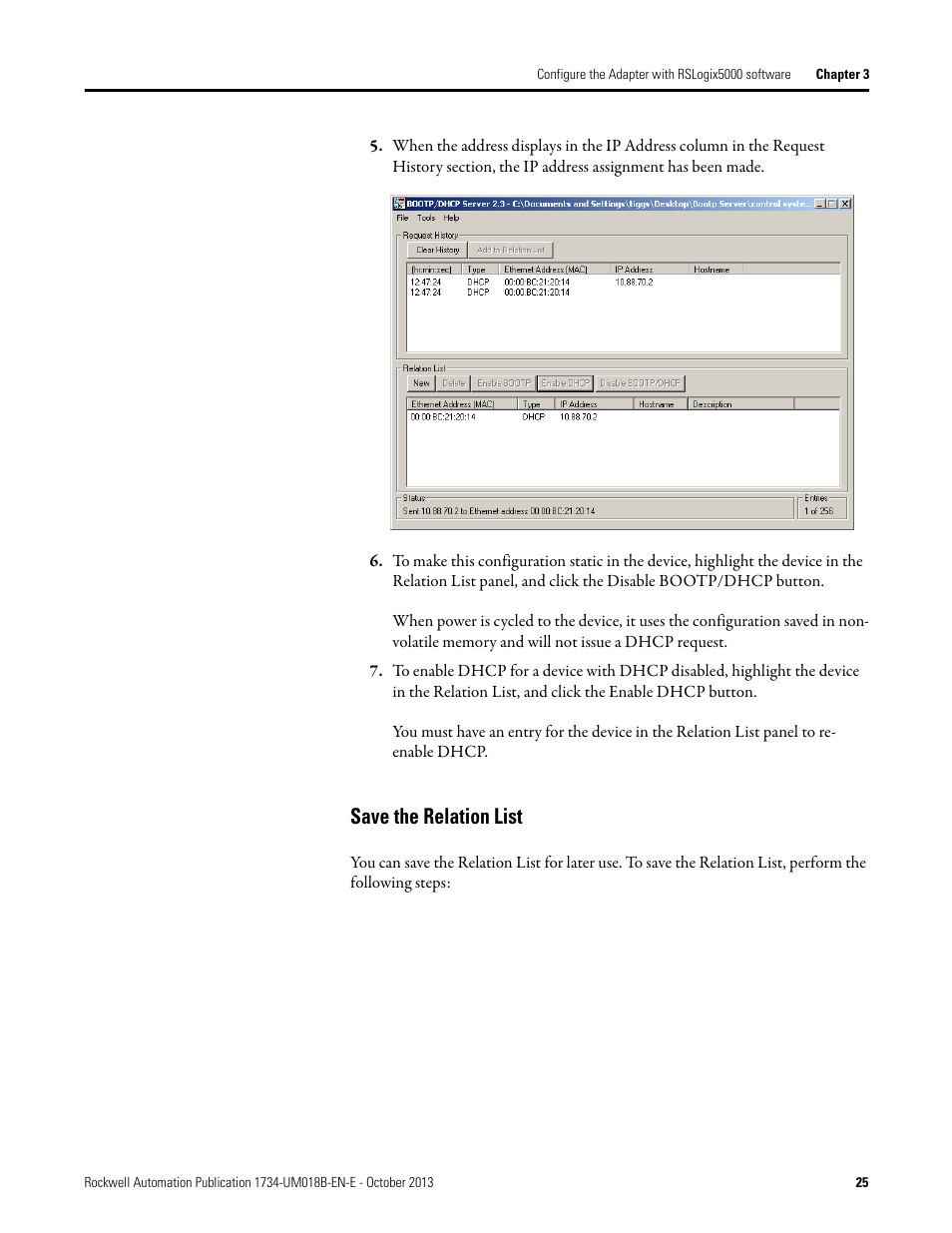 Save the relation list | Rockwell Automation 1734-AENT, Series B POINT I/O EtherNet/IP Adapter Module User Manual User Manual | Page 35 / 118