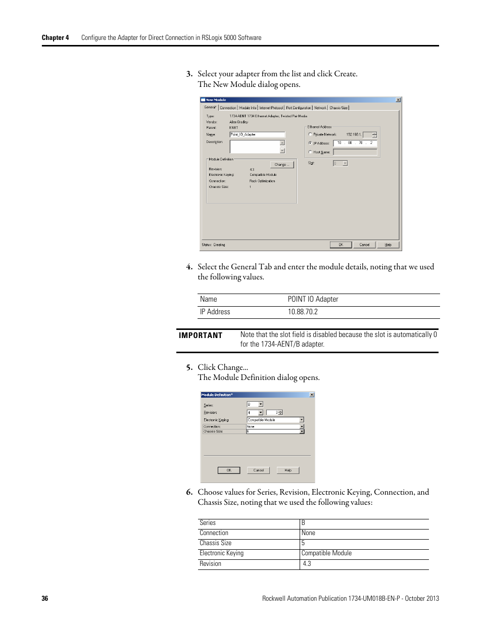Rockwell Automation 1734-AENT, Series B POINT I/O EtherNet/IP Adapter Module User Manual User Manual | Page 46 / 118