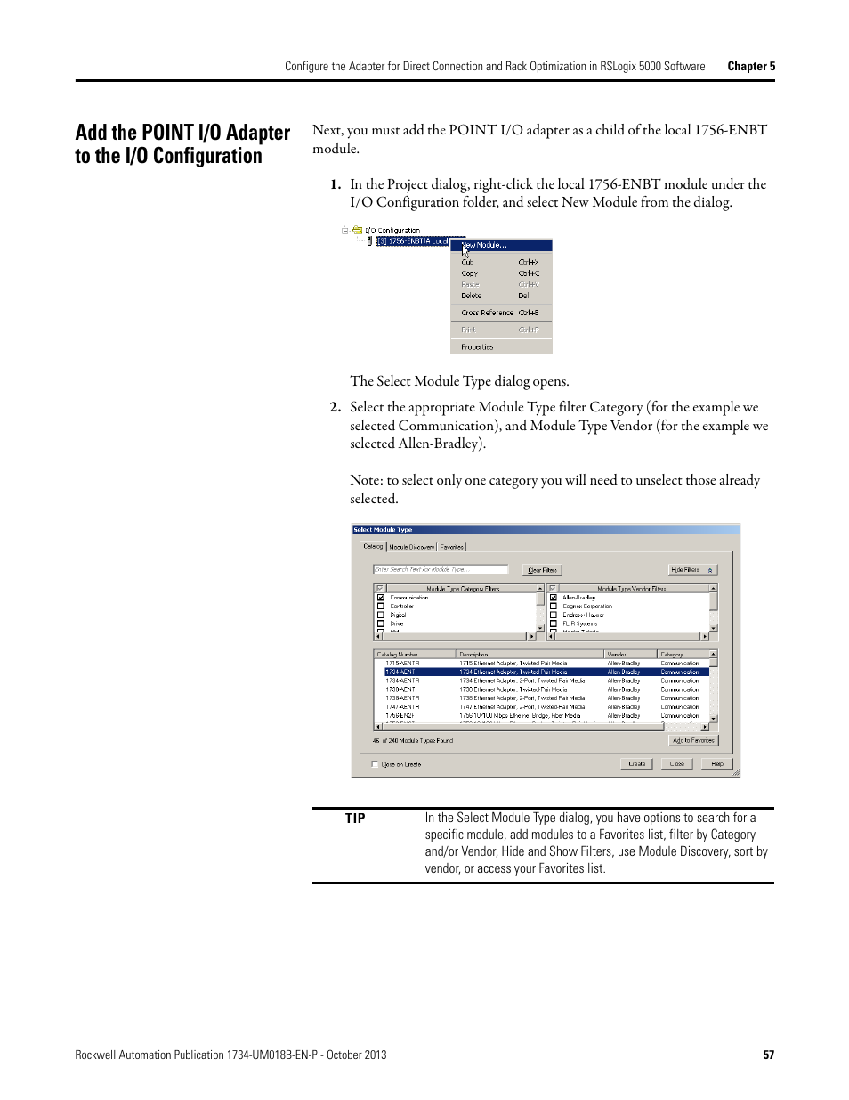 Add the point i/o adapter to the i/o configuration | Rockwell Automation 1734-AENT, Series B POINT I/O EtherNet/IP Adapter Module User Manual User Manual | Page 67 / 118