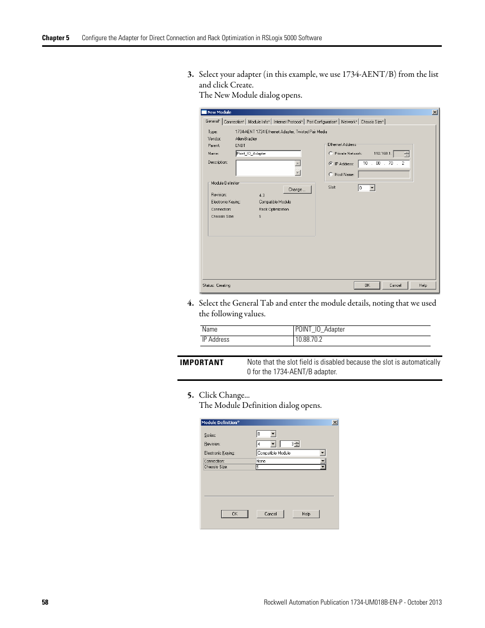 Rockwell Automation 1734-AENT, Series B POINT I/O EtherNet/IP Adapter Module User Manual User Manual | Page 68 / 118