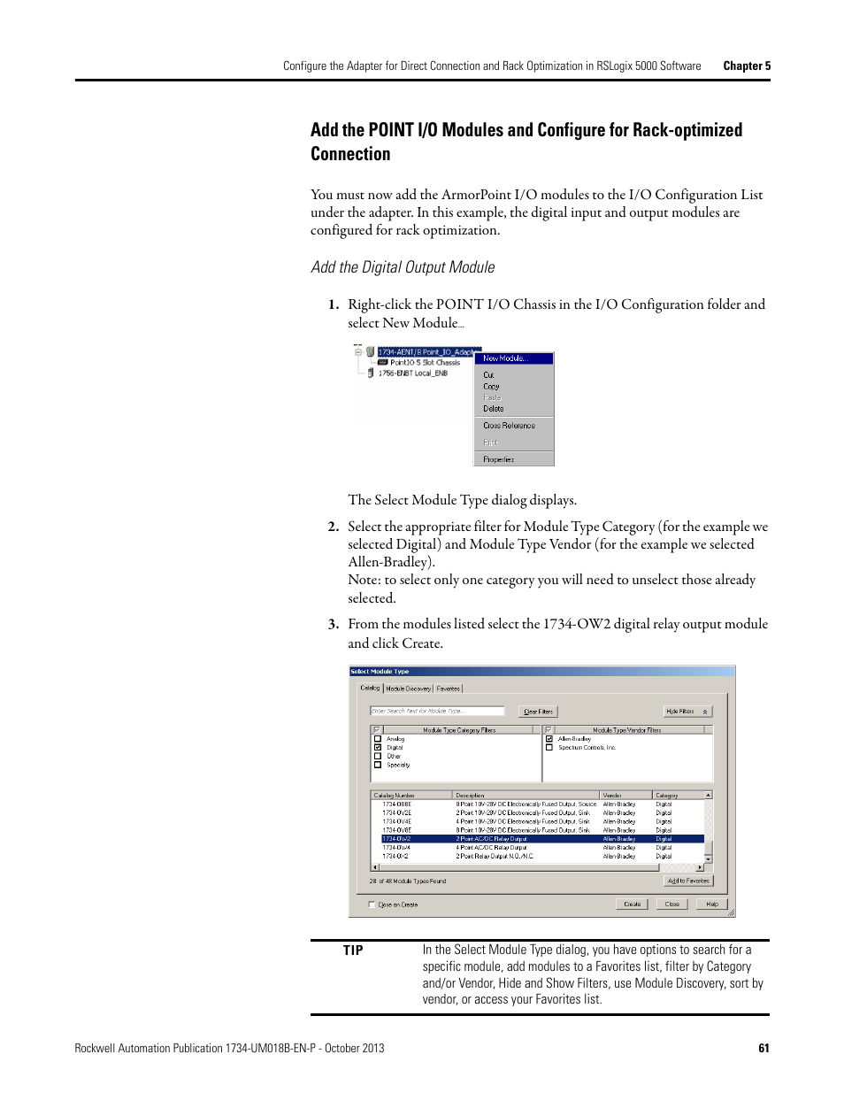 Add the digital output module | Rockwell Automation 1734-AENT, Series B POINT I/O EtherNet/IP Adapter Module User Manual User Manual | Page 71 / 118