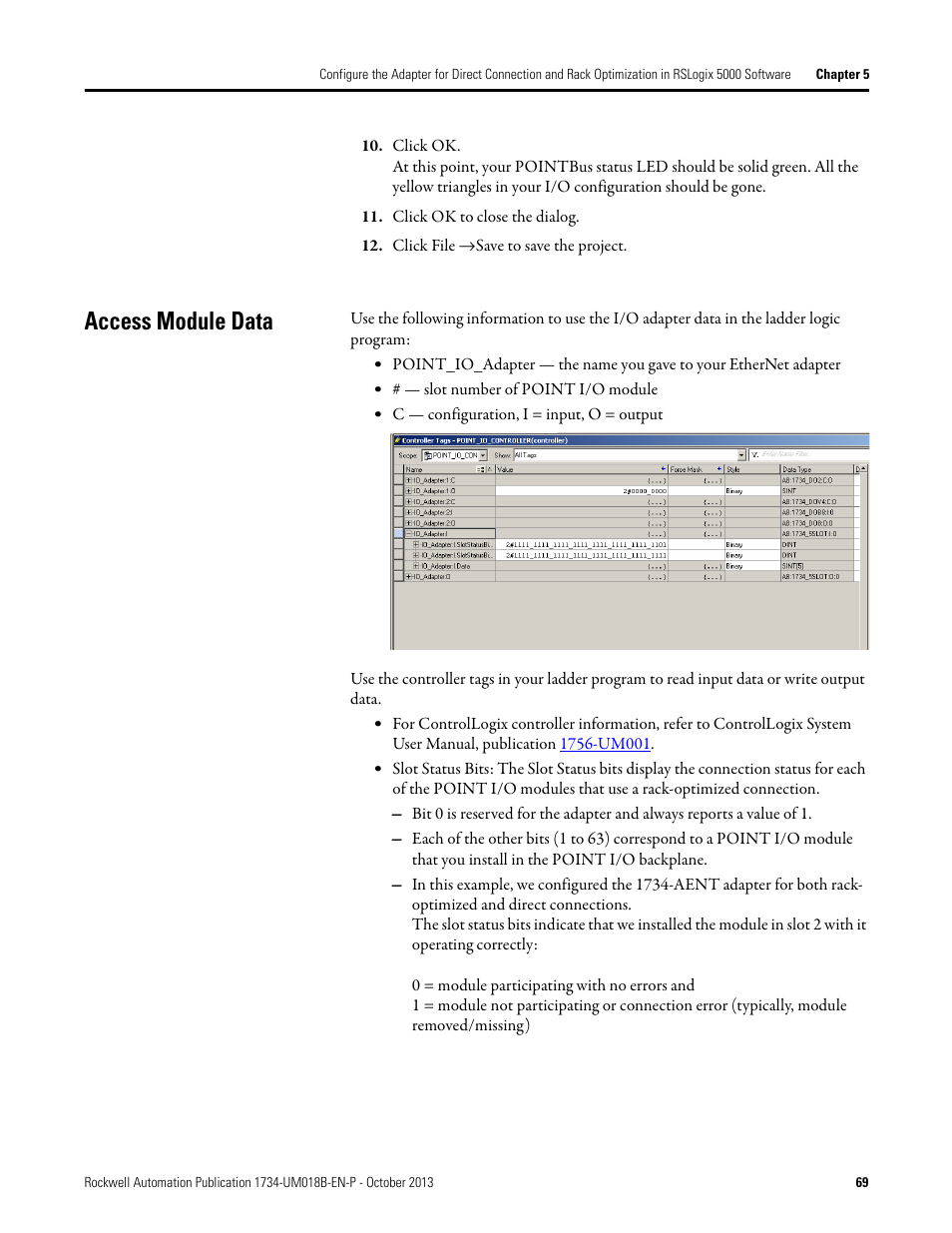 Access module data | Rockwell Automation 1734-AENT, Series B POINT I/O EtherNet/IP Adapter Module User Manual User Manual | Page 79 / 118