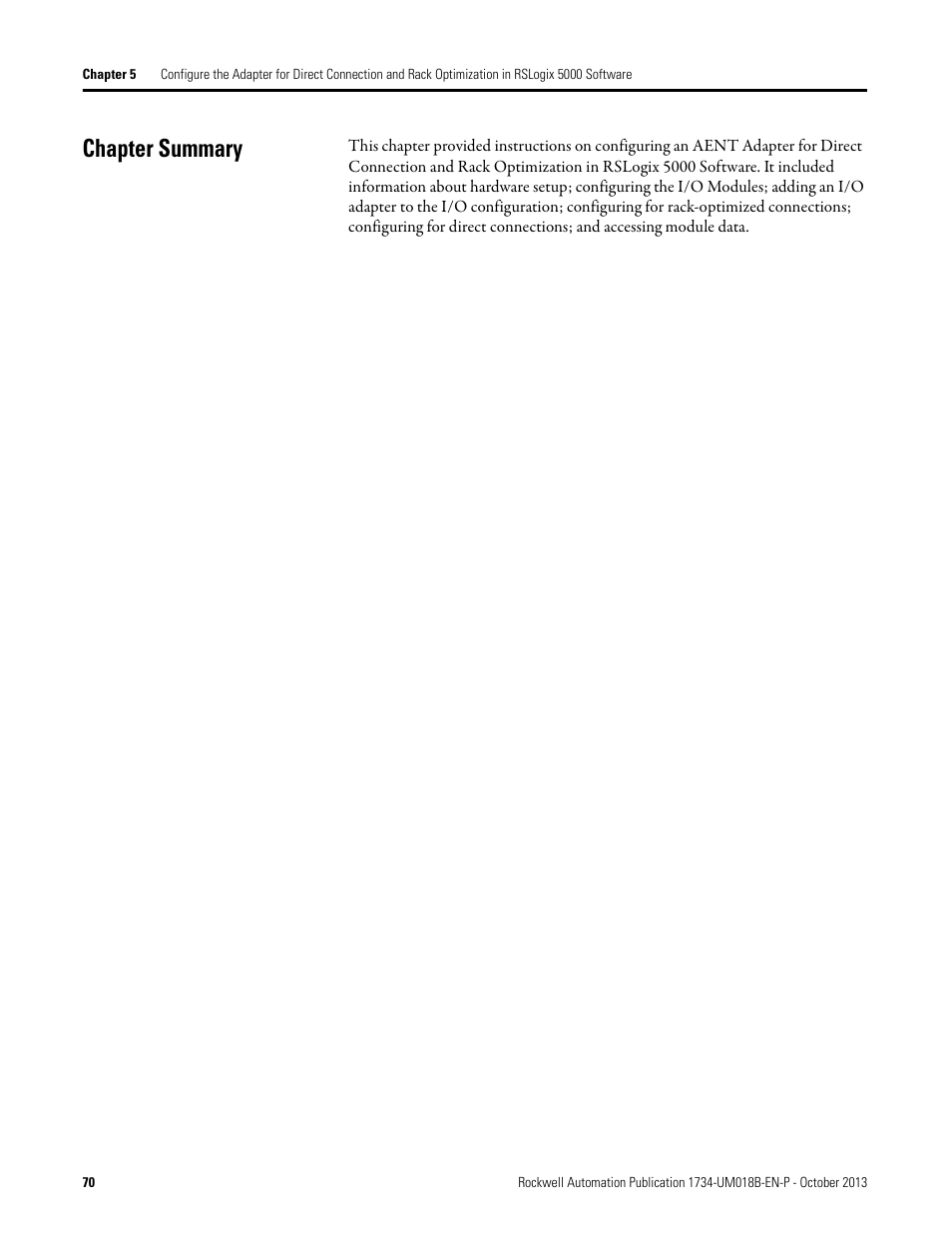 Chapter summary | Rockwell Automation 1734-AENT, Series B POINT I/O EtherNet/IP Adapter Module User Manual User Manual | Page 80 / 118