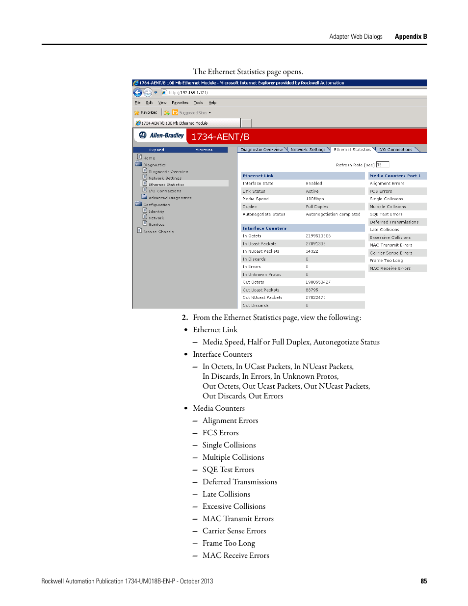 Rockwell Automation 1734-AENT, Series B POINT I/O EtherNet/IP Adapter Module User Manual User Manual | Page 97 / 118