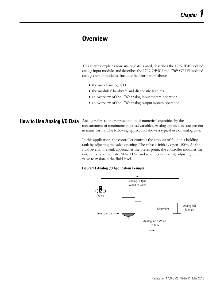 1 - overview, How to use analog i/o data, Chapter 1 | Overview, How to use analog i/o data -1, Chapter | Rockwell Automation 1769-OF4VI Compact I/O Isolated Analog Modules User Manual | Page 9 / 128
