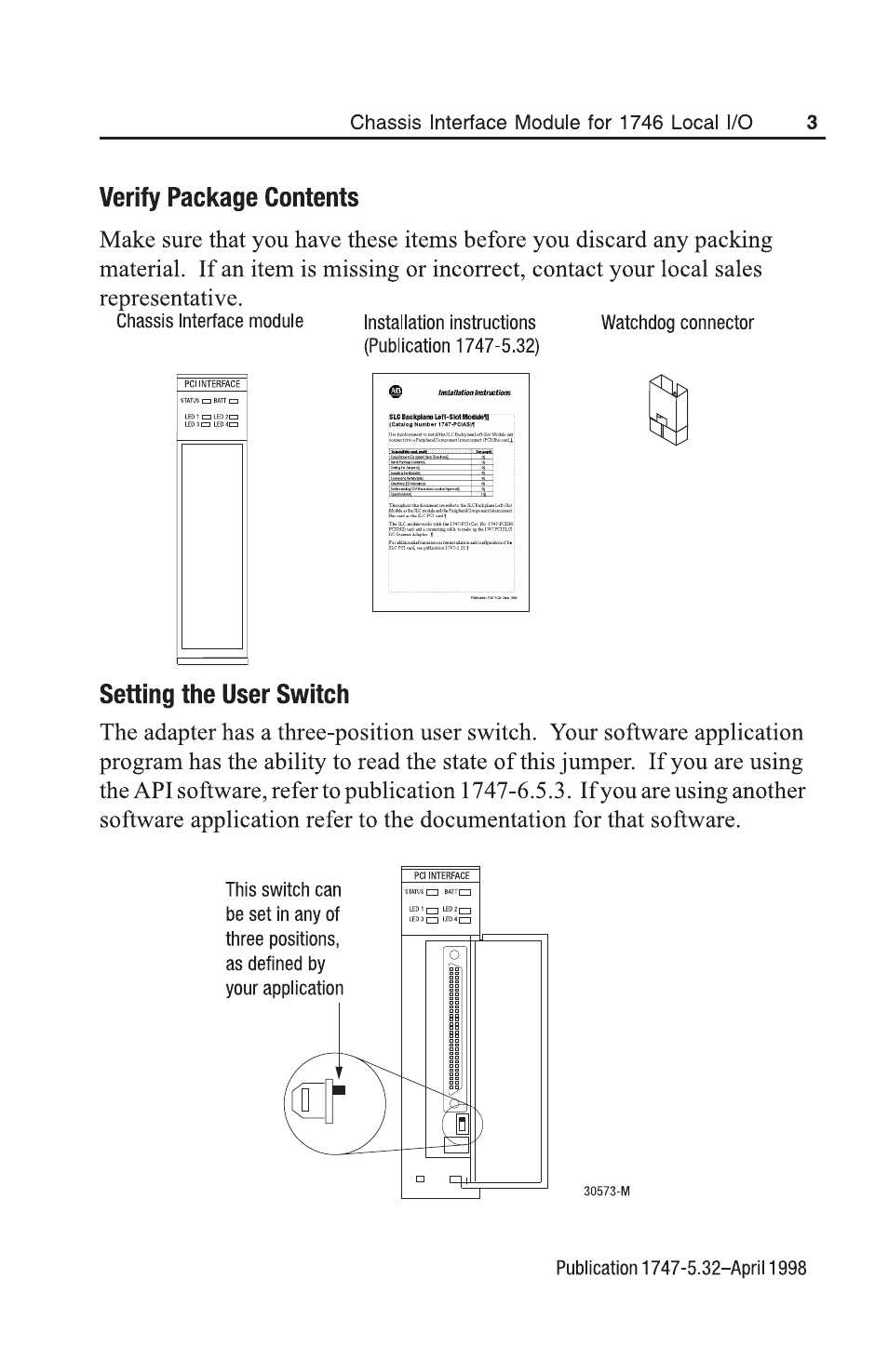 Rockwell Automation 1747-PCIL Chassis Interface Module for 1746 Local I/O User Manual | Page 3 / 16