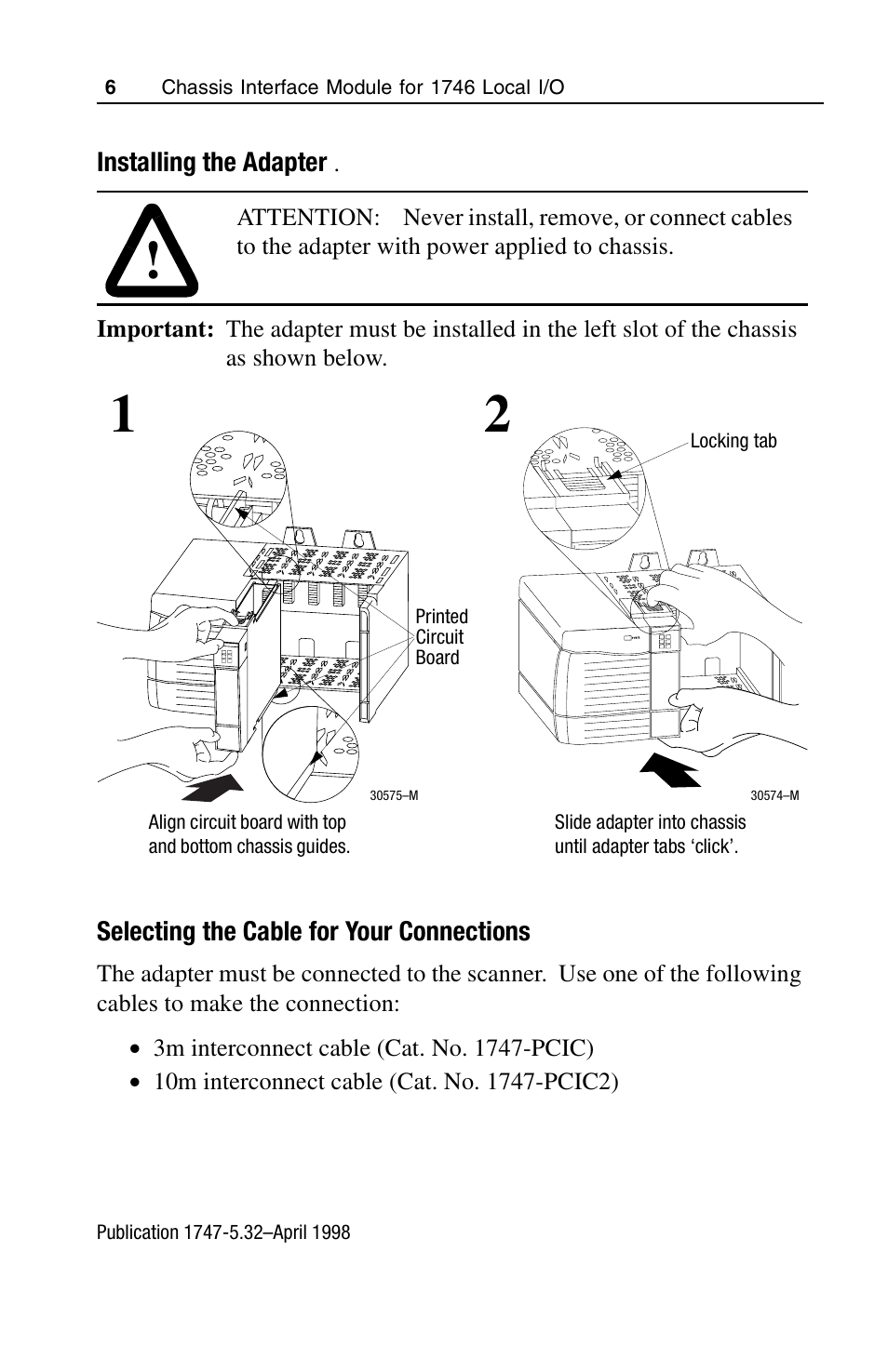 Rockwell Automation 1747-PCIL Chassis Interface Module for 1746 Local I/O User Manual | Page 6 / 16