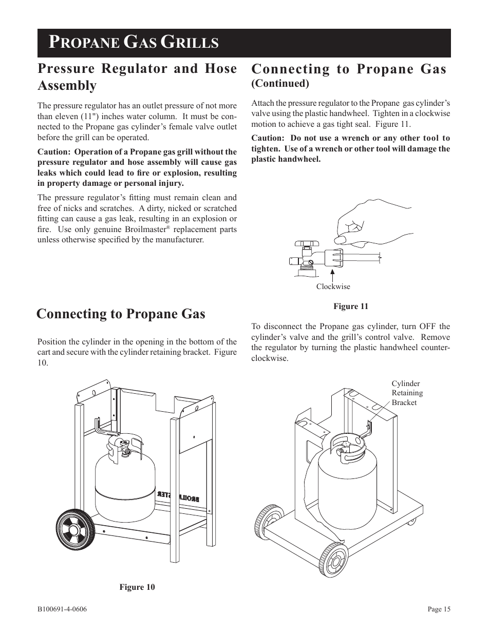 Connecting to propane gas, Ropane, Rills | Broilmaster D3-1 User Manual | Page 15 / 24