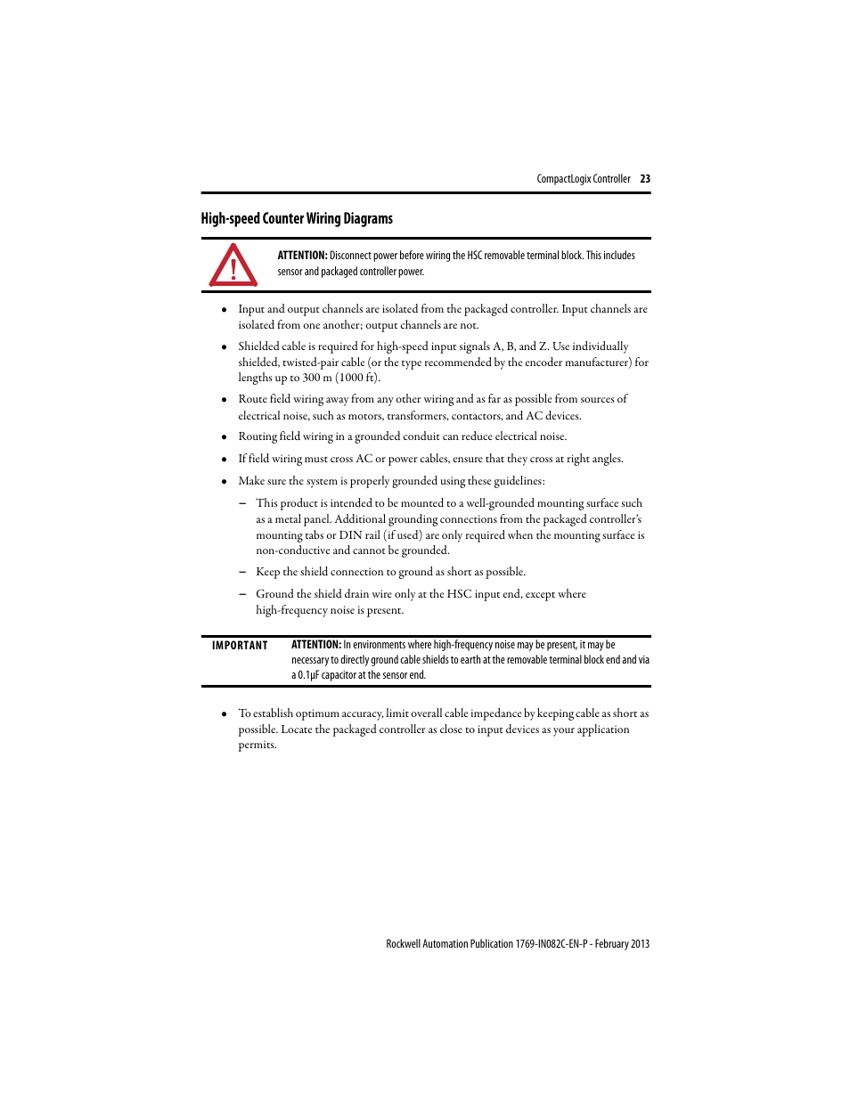 High-speed counter wiring diagrams | Rockwell Automation 1769-L23E-QB1B_QBFC1B_QBFC1B CompactLogix Packaged Controller Installation Instructions User Manual | Page 23 / 44