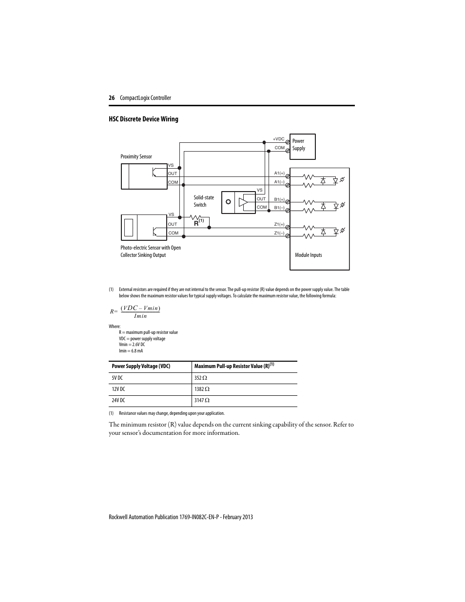 Hsc discrete device wiring | Rockwell Automation 1769-L23E-QB1B_QBFC1B_QBFC1B CompactLogix Packaged Controller Installation Instructions User Manual | Page 26 / 44