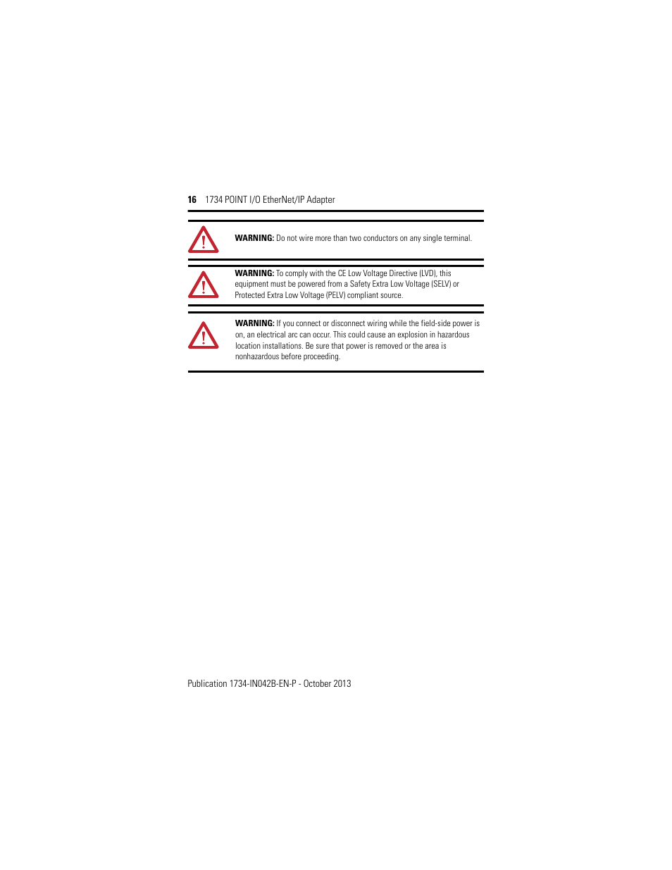 Rockwell Automation 1734-AENT, Series B 1734 POINT I/O EtherNet/IP Adapter Installation Instructions User Manual | Page 16 / 24