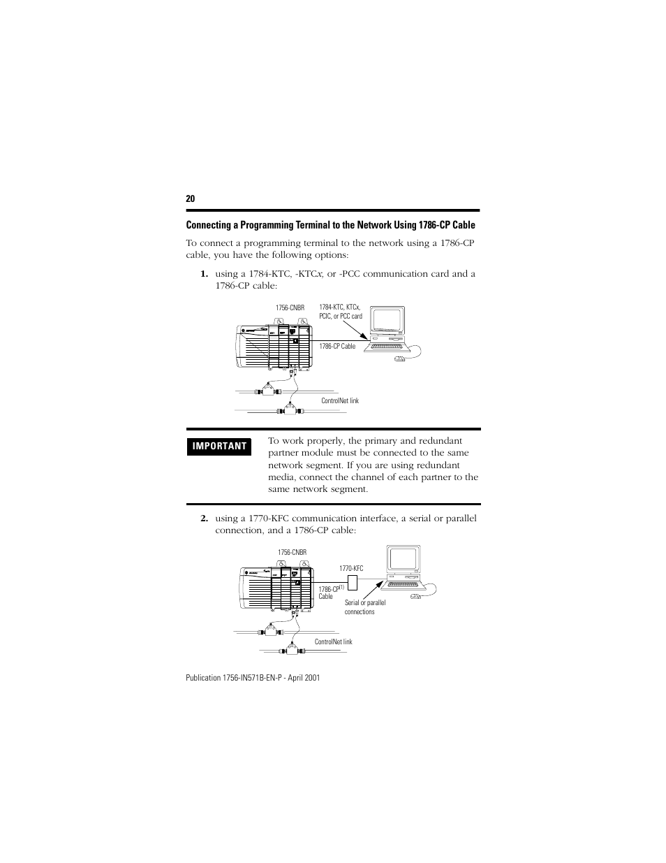 Rockwell Automation 1756-CNB ControlLogix ControlNet Bridge Module Installation Instructions User Manual | Page 20 / 32