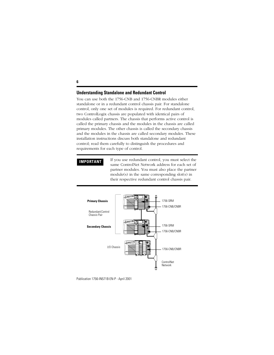 Understanding standalone and redundant control | Rockwell Automation 1756-CNB ControlLogix ControlNet Bridge Module Installation Instructions User Manual | Page 6 / 32