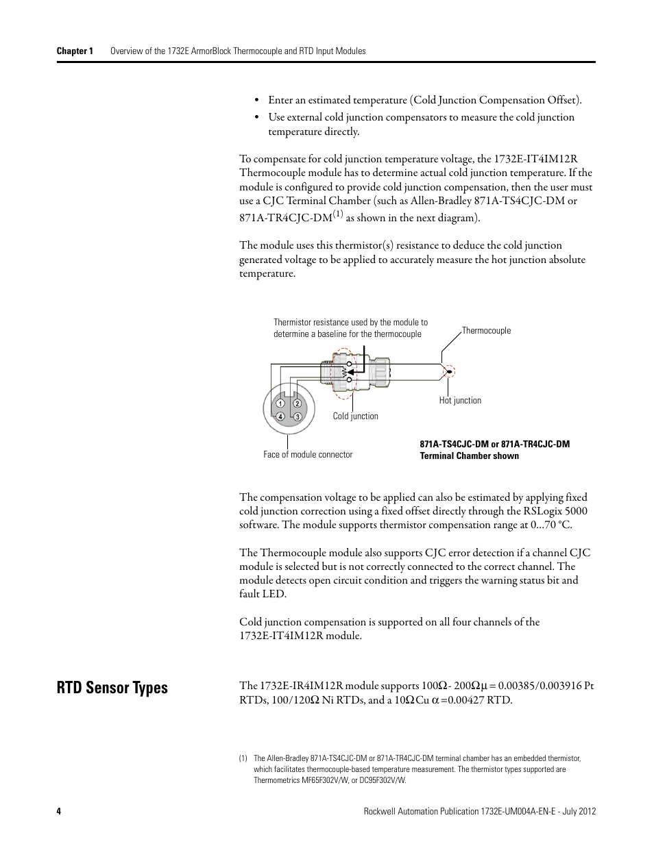 Rtd sensor types | Rockwell Automation 1732E-IR4IM12R ArmorBlock Dual-Port EtherNet/IP 4-Point Thermocouple and RTD User Manual | Page 12 / 86