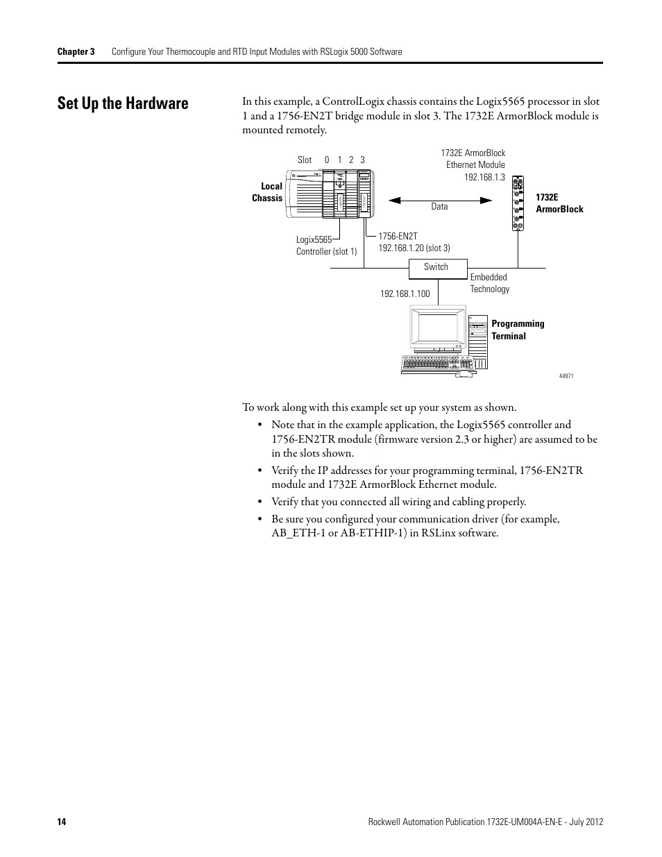 Set up the hardware | Rockwell Automation 1732E-IR4IM12R ArmorBlock Dual-Port EtherNet/IP 4-Point Thermocouple and RTD User Manual | Page 22 / 86