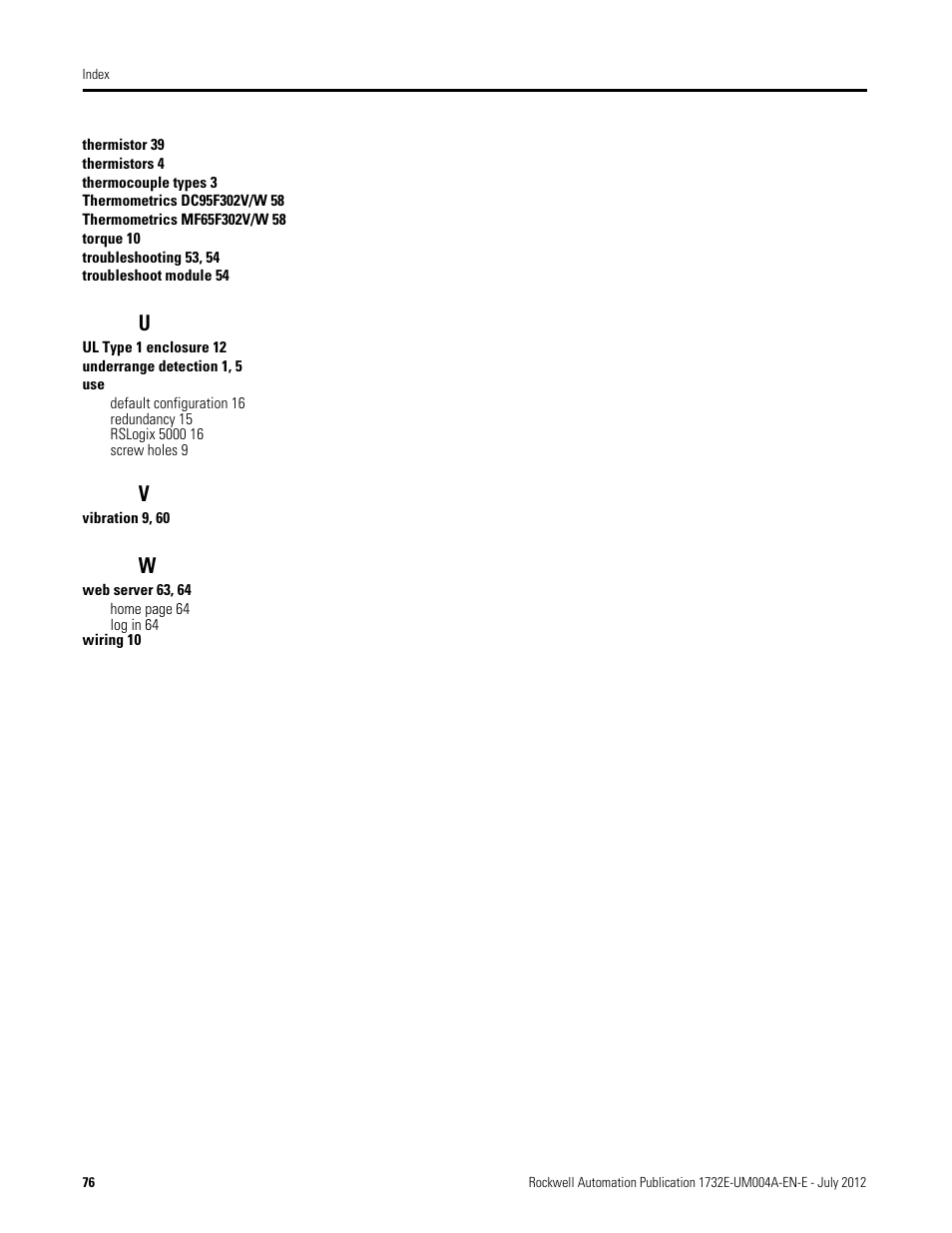 Rockwell Automation 1732E-IR4IM12R ArmorBlock Dual-Port EtherNet/IP 4-Point Thermocouple and RTD User Manual | Page 84 / 86