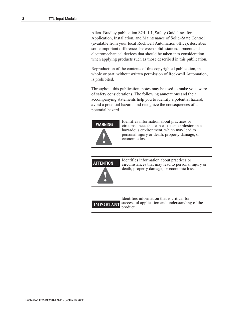 Rockwell Automation 1771-IGD TTL Input Module Installation Instructions User Manual | Page 2 / 12