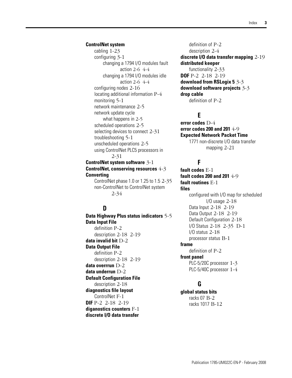 Rockwell Automation 1785-Lx0C15 ControlNet PLC-5 Programmable Controllers User Manual User Manual | Page 139 / 148