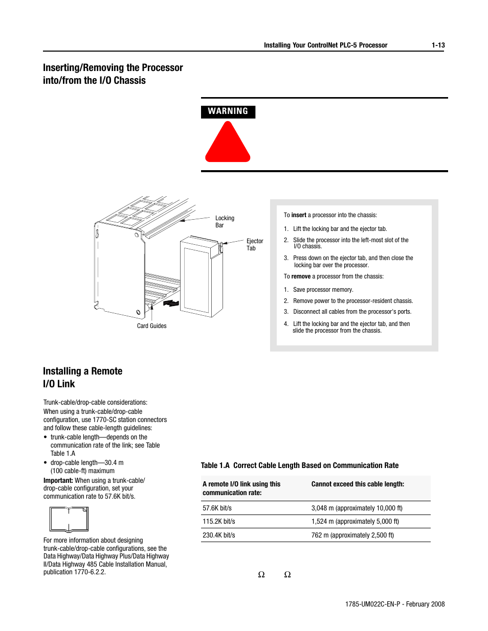 Installing a remote i/o link | Rockwell Automation 1785-Lx0C15 ControlNet PLC-5 Programmable Controllers User Manual User Manual | Page 25 / 148