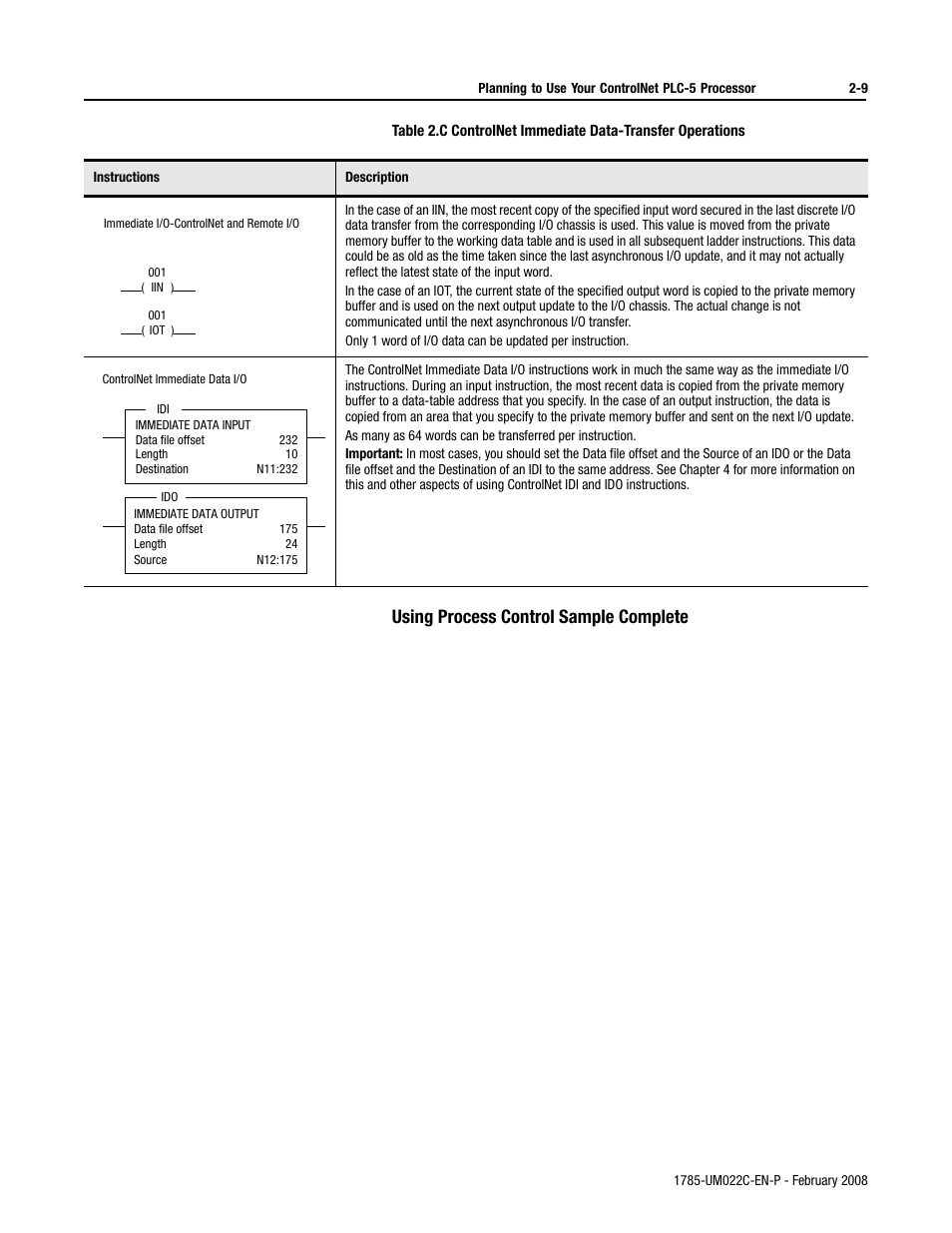 Using process control sample complete | Rockwell Automation 1785-Lx0C15 ControlNet PLC-5 Programmable Controllers User Manual User Manual | Page 47 / 148