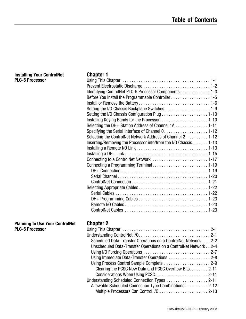 Rockwell Automation 1785-Lx0C15 ControlNet PLC-5 Programmable Controllers User Manual User Manual | Page 5 / 148