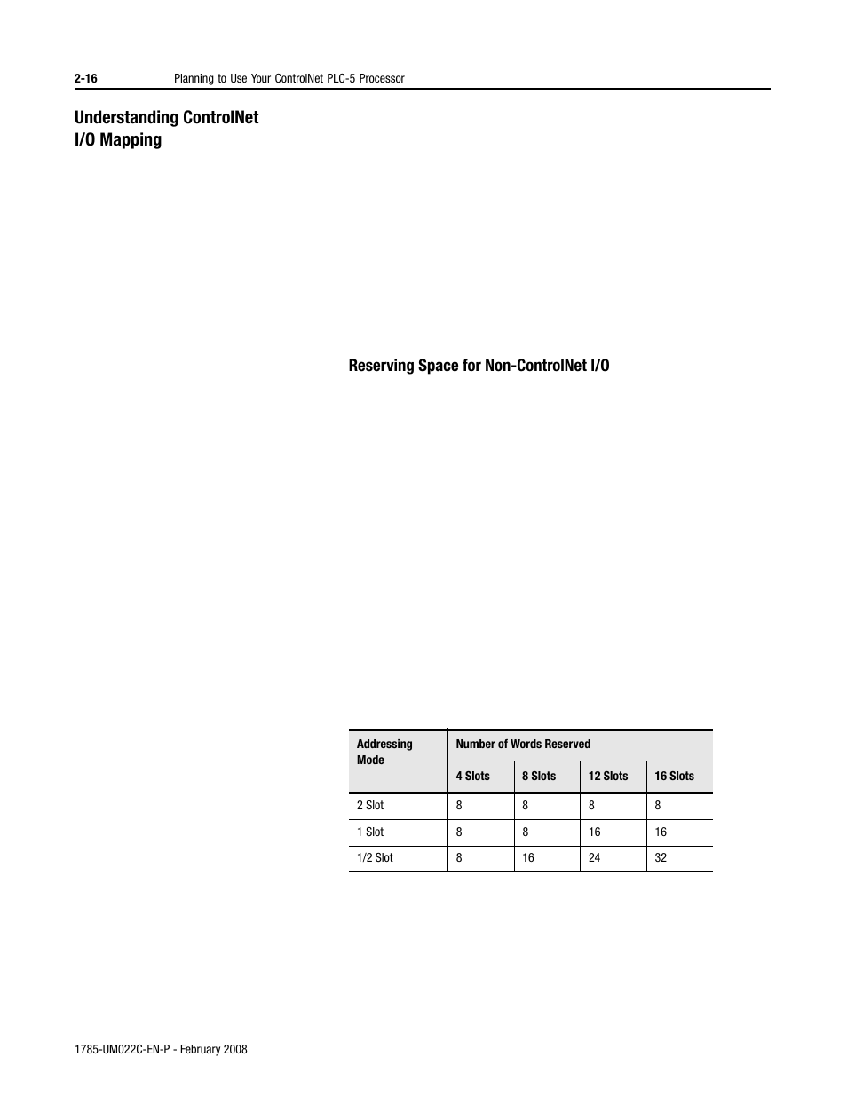 Understanding controlnet i/o mapping | Rockwell Automation 1785-Lx0C15 ControlNet PLC-5 Programmable Controllers User Manual User Manual | Page 54 / 148